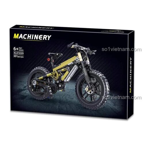 Hộp đựng bộ đồ chơi lắp ráp xe đạp địa hình ZHEGAO XL01039, có hình ảnh mô hình xe đạp, thông tin 6+ Ages, 301 pcs/pzs, Machinery