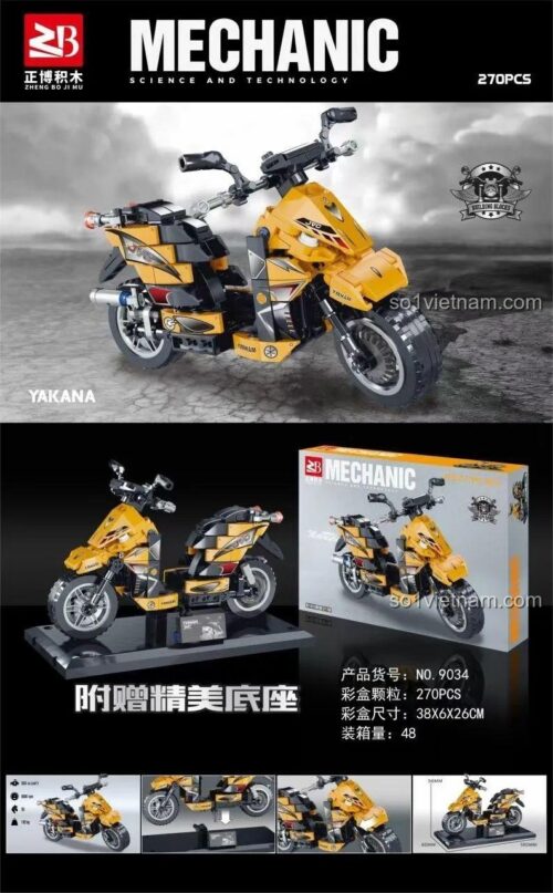 Mô tô vàng Zheng Bo 9034 lắp ráp