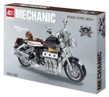 Mô hình Xe máy Đen Zheng Bo 9036 283 chi tiết cho bé 6 tuổi