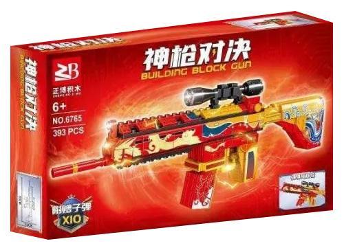 Bộ đồ chơi lắp ráp Súng M4A1 ZhengBo 6765 màu đỏ vàng, có ống ngắm, 393 mảnh ghép, dành cho bé trai 6 tuổi, giá tốt.