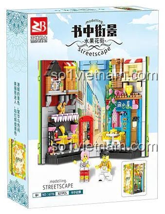 Hộp đồ chơi lắp ráp Zhengbo 6776 Phố Sách Mini, đồ chơi xây dựng cho con gái 6 tuổi, chất lượng cao