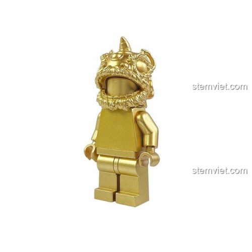Đồ chơi mô hình Minifigure Múa Lân Sư Rồng ZhuMo Blocks J1006 màu vàng kim, chi tiết tinh xảo, quà tặng ý nghĩa dịp Tết.