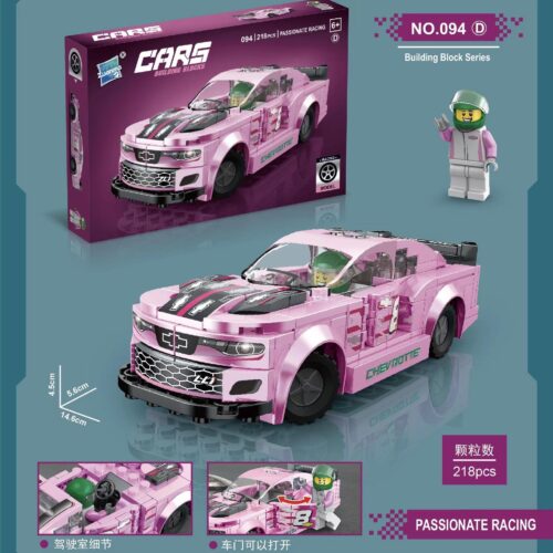 Bộ lắp ráp Xe Đua Chevrolet Camaro Hồng Zuanma 094D, đồ chơi mô hình xe đua màu hồng cá tính cho bé gái 6 tuổi, giá tốt