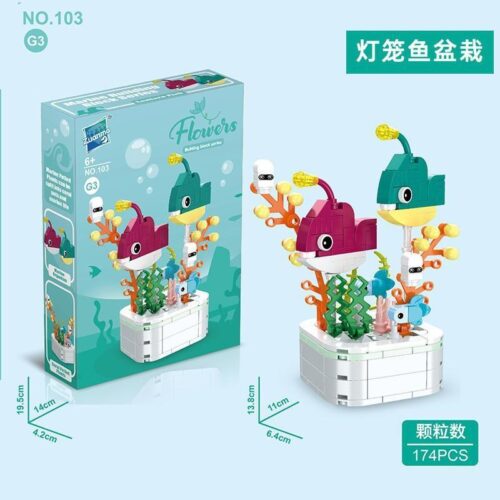 Bộ lắp ghép Zuanma 103G3 Cây cảnh cá đèn lồng, mô hình cá đèn lồng trang trí độc đáo cho bé 6 tuổi, giá tốt.