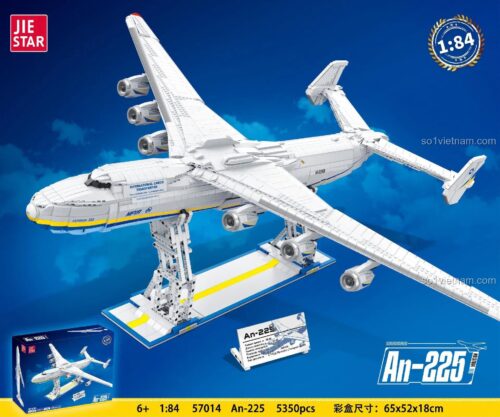 Hộp sản phẩm máy bay vận tải An-225 JIESTAR 57014, bộ lắp ráp máy bay 5350 chi tiết cho trẻ em