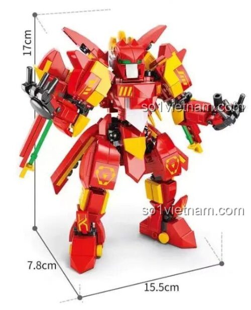 Mô hình Robot Free Traveler AchKo 80030 với kích thước 15.5x7.8x17cm, đồ chơi lắp ráp cho bé trai 6 tuổi, chi tiết cao.