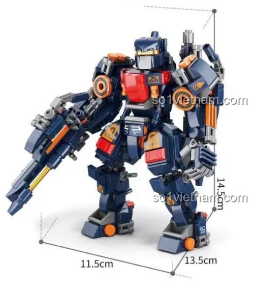 bộ đồ chơi 80032 với kích thước 14.5cm, Robot Cơ Giáp Pháo Cuồng Lôi AchKo cho bé trai 6 tuổi