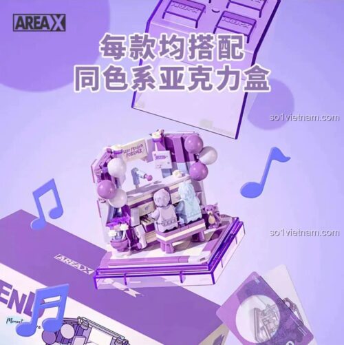 Đồ chơi lắp ghép AREA-X AX0094, hộp trưng bày tình bạn với vỏ acrylic trong suốt, món quà siêu tiết kiệm cho bé gái 8 tuổi.