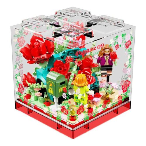Bộ lắp ghép AREA-X AX0097 Hộp quà tình yêu Hoa Hồng với minifigure và bưu điện, độ tuổi 6+, quà tặng cho bé gái