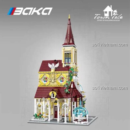 Đồ chơi mô hình BAKA 33203 Tu viện Hoa Hồng với vẻ đẹp cổ kính, chi tiết sống động, phù hợp thanh niên 14 tuổi.