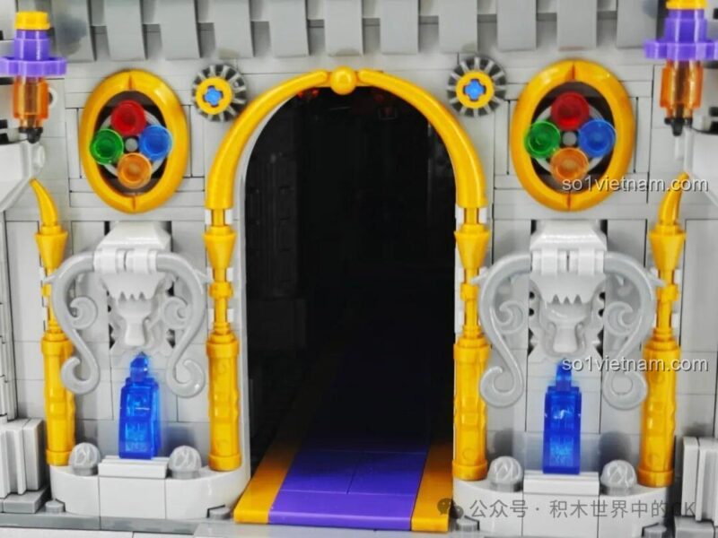 Chi tiết kiến trúc và trang trí của bộ lắp ghép BAKA 33210 Lâu đài Ma thuật, thể hiện độ tỉ mỉ và chất lượng vượt trội, phù hợp con trai 14 tuổi, giá tốt.