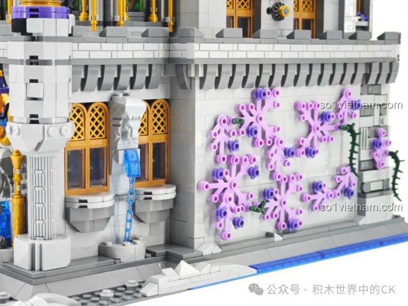 Chi tiết kiến trúc và trang trí của bộ lắp ghép BAKA 33210 Lâu đài Ma thuật, thể hiện độ tỉ mỉ và chất lượng vượt trội, phù hợp con trai 14 tuổi, giá tốt.
