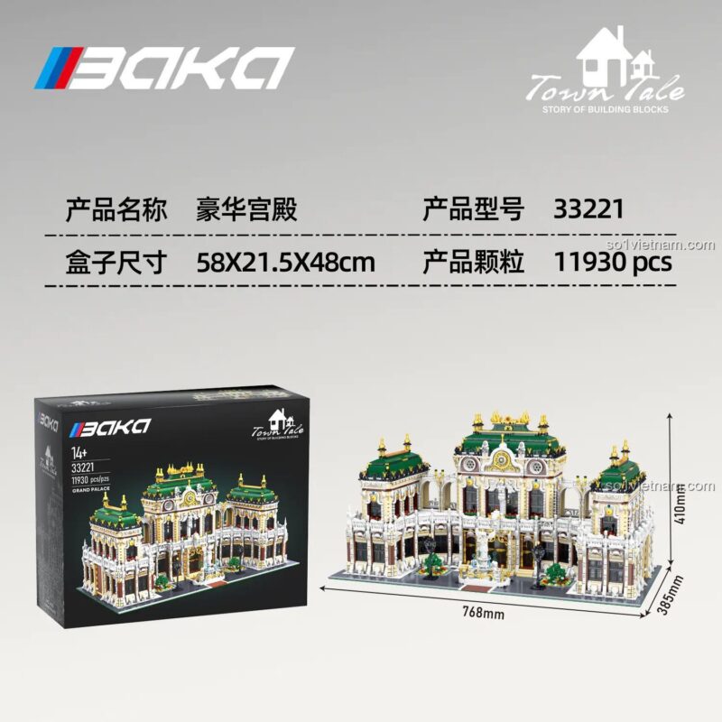 bộ lắp ghép Cung Điện Hoàng Gia Baka 33221, đồ chơi mô hình Lâu Đài Sang Trọng, Thiết Kế Mô-đun Tháo Lắp Nhanh, cho cả Con trai và Con gái 14 tuổi, giá tốt