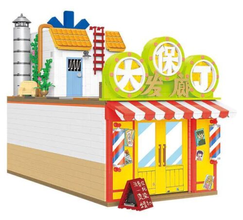 Bộ lắp ghép Tiệm Tóc Đại Bảo Đinh Balody 21109 từ phim Thích Khách Ngô Lục Thất, đồ chơi mô hình 2324 mảnh cho bé 6 tuổi.