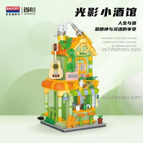Mô hình Quán Bistro Ánh Sáng BALODY 21202 đã lắp ráp hoàn chỉnh, chi tiết tinh xảo, đồ chơi xây dựng mini block cho bé 8 tuổi, giá tiết kiệm.