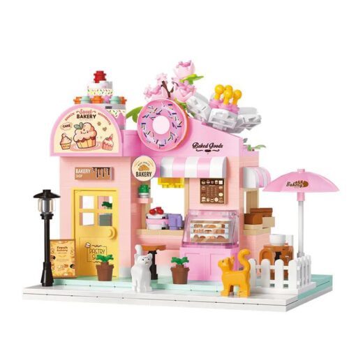 BALODY 21205 bộ lắp ghép Tiệm Bánh Ngọt Thời Gian, mô hình cửa hàng bánh ngọt dễ thương cho bé gái 6 tuổi, giá tốt.