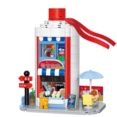 Bộ lắp ghép BALODY 21244 Quán Cà Phê Phố Hoa, mô hình kiến trúc tinh xảo, chất lượng cao, giá tốt cho bé 6 tuổi, cả con trai và con gái