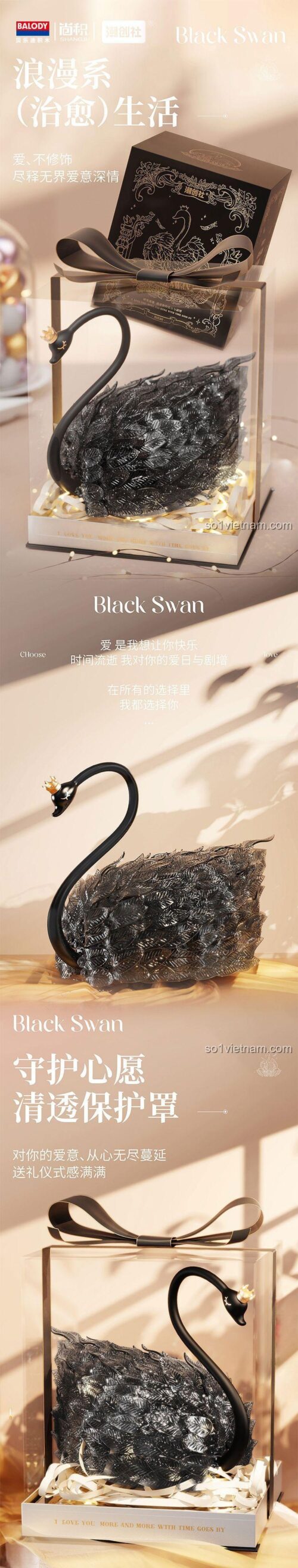 đồ chơi mô hình Thiên Nga Đen 21328 với thiết kế lãng mạn, chi tiết tinh xảo, phù hợp bé gái 12 tuổi