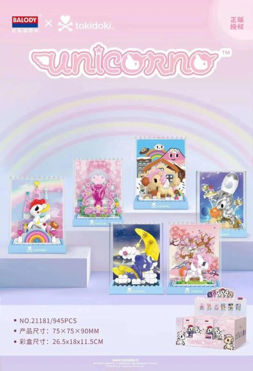 Bộ lắp ghép Unicorno BALODY 21181, đồ chơi lắp ghép Ngựa một sừng tokidoki, bộ xếp hình Kỳ lân 21181, mô hình Unicorno BALODY21181, BALODY 21181 Unicorno, tokidoki 181 Ngựa một sừng, bộ lắp ghép tokidoki 21181, đồ chơi lắp ghép BALODY 181, Kỳ lân tokidoki, bộ xếp hình 21181, đồ chơi mô hình Ngựa một sừng. Mẹ có Con gái 6 tuổi sẽ thích mê bộ 6 mô hình Unicorno dễ thương này với giá tốt.