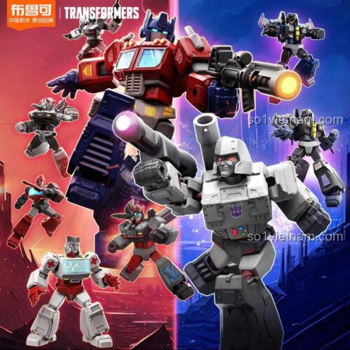 Toàn bộ sưu tập figure Transformers G1 BLOKEES 71100, bao gồm Optimus Prime và Megatron, chất lượng cao giá tốt.