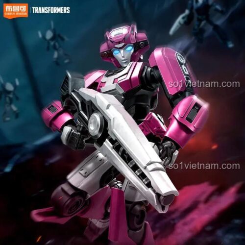 Figure Elita-1 Transformers ONE của Blokees trong tư thế cầm súng chiến đấu, đồ chơi mô hình Elita-1 cực ngầu.