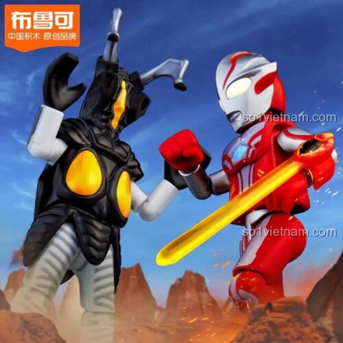 Mô hình Ultraman Mebius và Zetton chi tiết từ bộ lắp ghép 布鲁可BLOKEES 71252