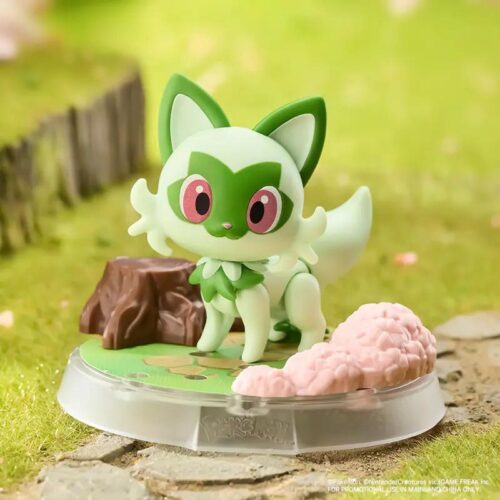 Bộ lắp ghép Sprigatito - Pokémon, đồ chơi mô hình Pokémon, figure Sprigatito, đồ chơi giáo dục cho bé 6 tuổi, màu xanh lá, trắng, hồng, nâu