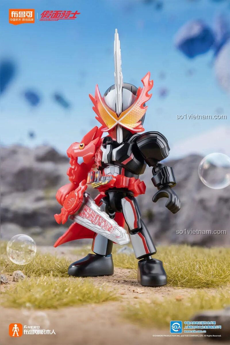 Mô hình Kamen Rider Vice đang hành động từ bộ lắp ghép Kamen Rider 74301 của 布鲁可BLOKEES