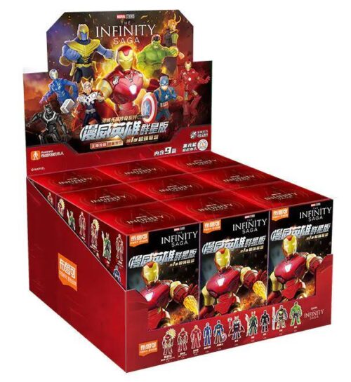 Hộp sản phẩm布鲁可 81110 Marvel Heroes Star Edition Series 1 Super Alliance với các nhân vật Avengers, đồ chơi lắp ghép cho bé trai 10 tuổi