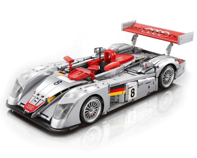 Bộ lắp ghép xe đua Audi R8 LMP 2000 Bole Brick YC-23044, mô hình tỉ lệ 1:10 chi tiết cao cho con trai 14 tuổi, giá tốt.
