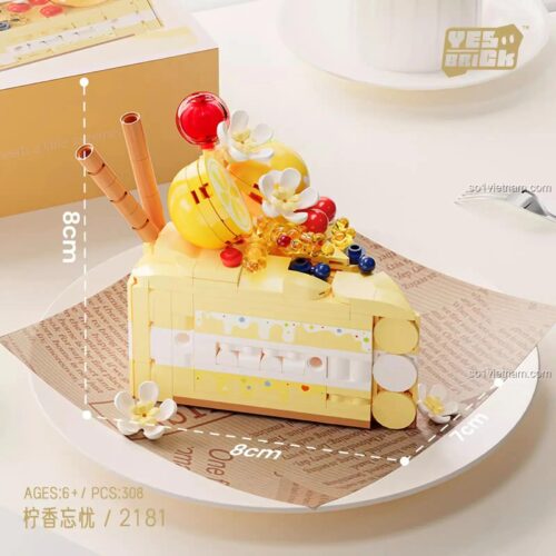 Bộ lắp ghép BrickSo 2181 Tiệm Bánh Ngọt Mơ Màng, kích thước thực tế, đồ chơi lắp ghép cho bé gái 6 tuổi