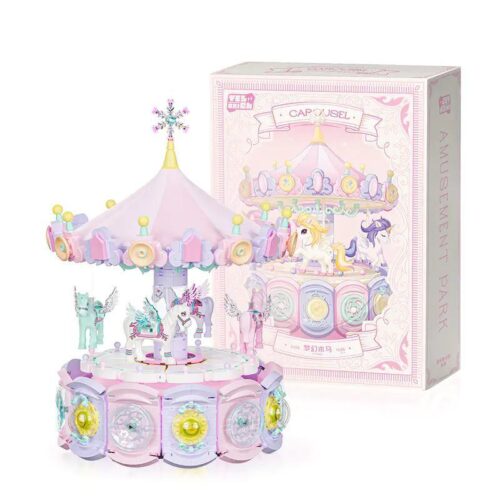 Bộ lắp ghép Dream Carousel Music Box 3008 BrickSo - Hộp nhạc mơ mộng, Vòng quay ngựa lấp lánh, Đồ chơi xếp hình cho bé gái 6 tuổi