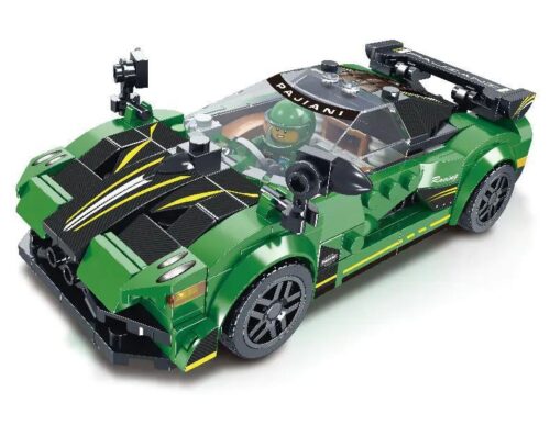 Bruko RC-175 Siêu xe Pagani màu xanh lá, đồ chơi lắp ghép xe thể thao cho bé trai 6 tuổi, 317 chi tiết, thiết kế khí động học, tốc độ đỉnh cao