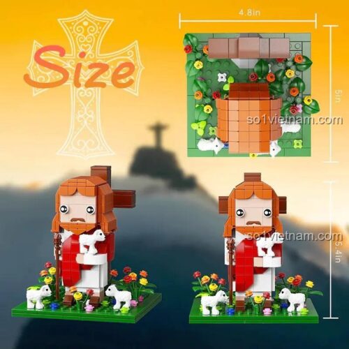 Mô hình Chúa Giêsu BuildMoc F-C10116 lắp ráp, kích thước chi tiết, 324 mảnh ghép, đồ chơi sáng tạo cho bé