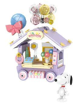 Mô hình Cửa hàng Bong bóng Snoopy CACO S021, đồ chơi lắp ghép Snoopy dễ thương cho bé gái 6 tuổi, bộ xếp hình Snoopy thế giới bong bóng