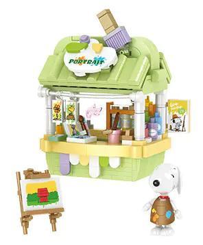 Mô hình Snoopy Tiệm Vẽ Chân Dung CACO S023, bộ lắp ghép 376 mảnh cho bé 6 tuổi