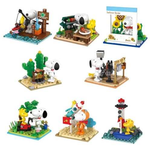 Bộ lắp ghép Snoopy 8 mẫu CACO S024, mô hình Snoopy và bạn bè, đồ chơi xếp hình cho bé 6 tuổi, quà tặng ý nghĩa