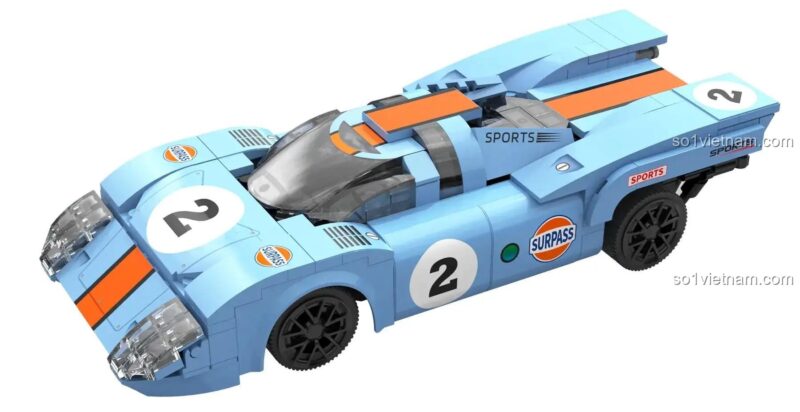 Bộ lắp ráp CaDA Porsche 917K Bão Xanh Cam CaDA C51076 Xe đua, bộ lắp ghép điều khiển từ xa, phát triển tư duy cho bé trai 6 tuổi.