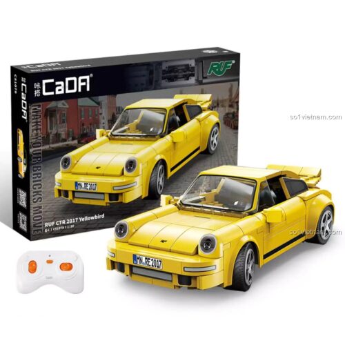 Đồ chơi mô hình CaDA C51079 với 222 chi tiết để lắp ráp thành xe đua RUF CTR 2017, kích thích sáng tạo.