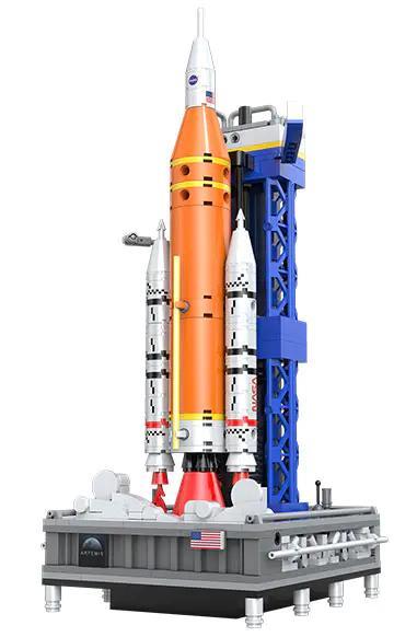 Mô hình tên lửa SLS NASA Artemis tỉ lệ 1:460, bộ lắp ghép tên lửa vũ trụ NASA C56049, đồ chơi xây dựng cho bé trai 8 tuổi, CaDA DoubleE