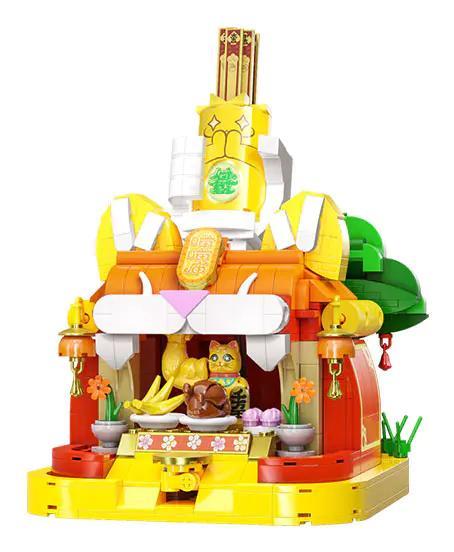 bộ lắp ghép Mèo Thần Tài Cầu Quẻ CaDA C59061, mô hình trang trí phong thủy may mắn, đồ chơi lắp ráp cho bé 8 tuổi giá tốt.