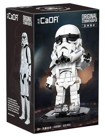 Bộ lắp ghép Stormtrooper CaDA C59091 giá rẻ, mô hình lính bão Star Wars cho bé trai 8 tuổi, hộp sản phẩm chất lượng cao.