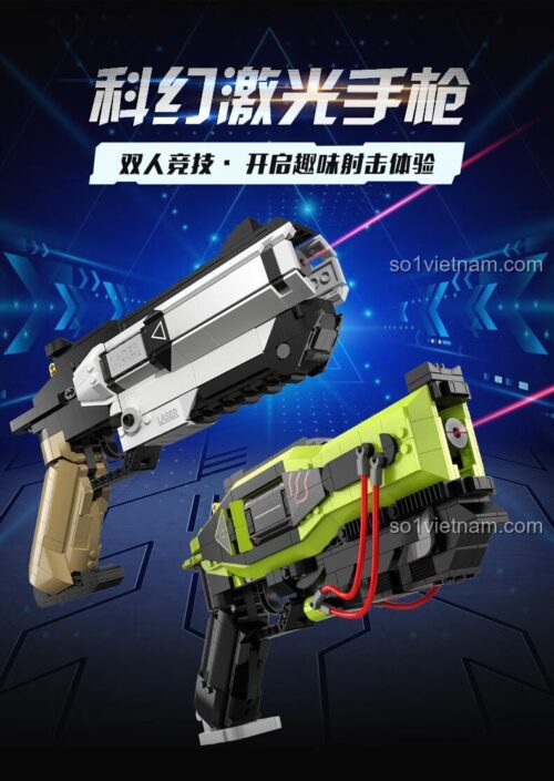 Hai mẫu Súng Laser Khoa học Viễn tưởng CaDA C81057 lắp ráp song song