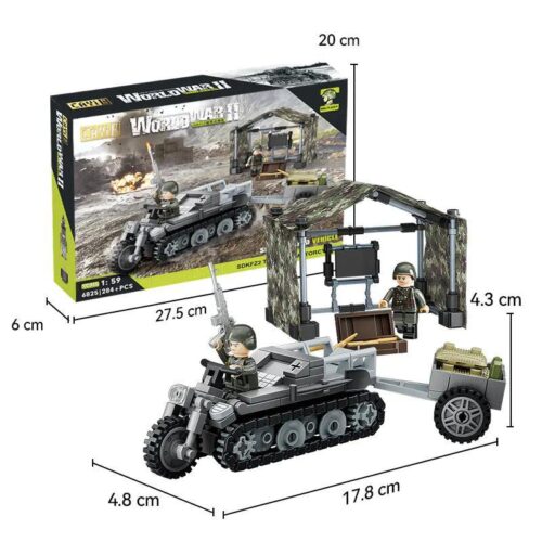 bộ lắp ghép Xe Bán Xích Quân Sự CAYI 6825 giá tốt cho bé trai 6 tuổi, mô hình 3 trong 1 chi tiết quân sự chân thực