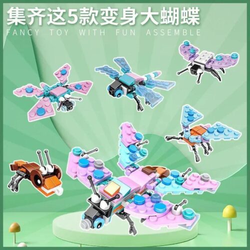 Bộ lắp ghép CAYI KY020 Côn Trùng Biến Hình Bướm & Bọ Hung 10 mẫu