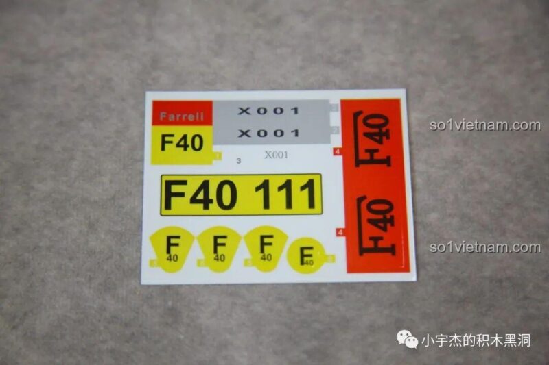 Tấm sticker đi kèm bộ xếp hình CBOX X001 để trang trí cho siêu xe.