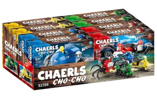 đồ chơi lắp ráp CHAERLS CHO-CHO 82398 Tàu Hỏa Charles giá tốt, hộp lớn chứa 4 mẫu lắp ghép biến hình