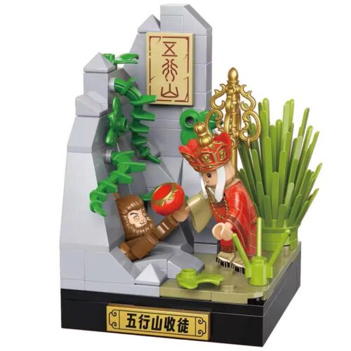 Bộ lắp ghép Chaoqiqu CQQ10014 tái hiện cảnh Đường Tăng thu phục Tôn Ngộ Không tại Ngũ Hành Sơn, đồ chơi giá rẻ cho bé trai 6 tuổi.