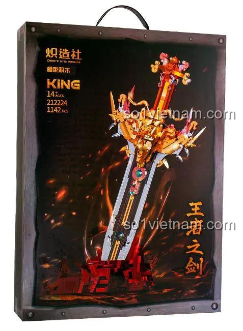 Hộp bộ xếp hình Thanh kiếm huyền thoại Chizao She 212224, bộ lắp ghép Chizao She, 1142 mảnh ghép, đồ chơi mô hình Kiệt Tác Huyền Thoại, giá tốt cho con trai 14 tuổi.