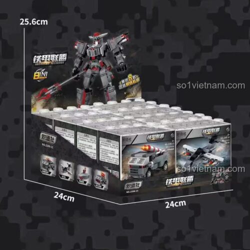 Hộp sản phẩm bộ lắp ghép robot 2208-13 Ironclad Alliance, kích thước 11.4x5.2x8.1cm, đồ chơi xây dựng cho bé trai
